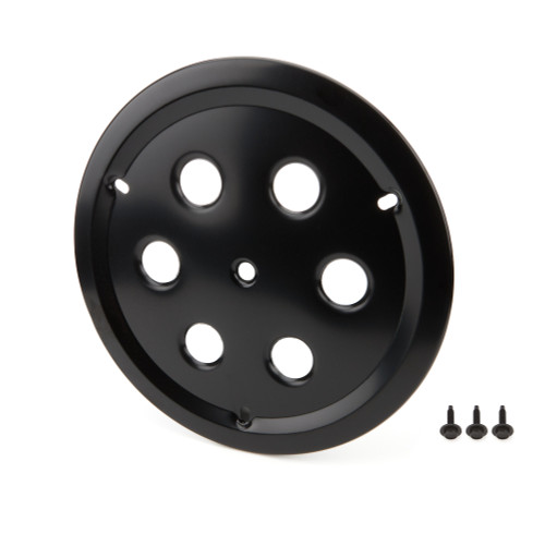 Mud Cover - Bolt-On - Vented Center Hole - Aluminum - Black Anodized - 15 in Wheels - Each