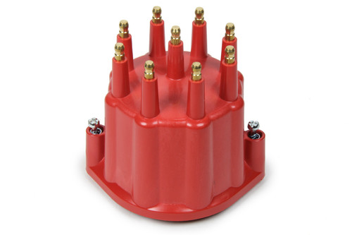 Distributor Cap - HEI Style Terminals - Brass Terminals - Twist Lock - Red - Non-Vented - Pertronix Billet V8 Distributors - Each