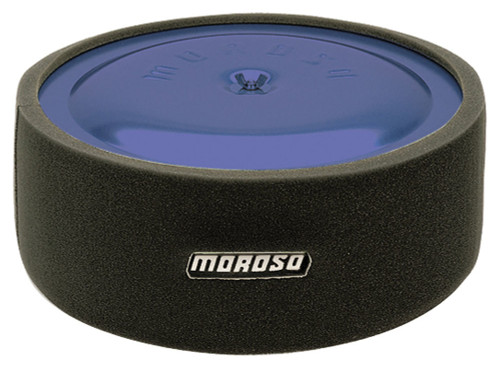 Air Filter Wrap - Reusable - Round - 14 in Diameter - 5 in Tall - Moroso Logo - Foam - Black - Each