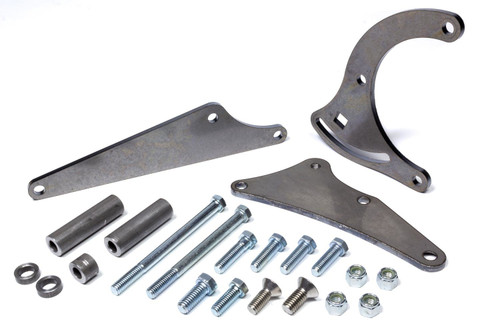 Air Conditioning Bracket - Driver Side Mount - Long Water Pump - Steel - Natural - Sanden 508 Compressor - Big Block Chevy - Kit