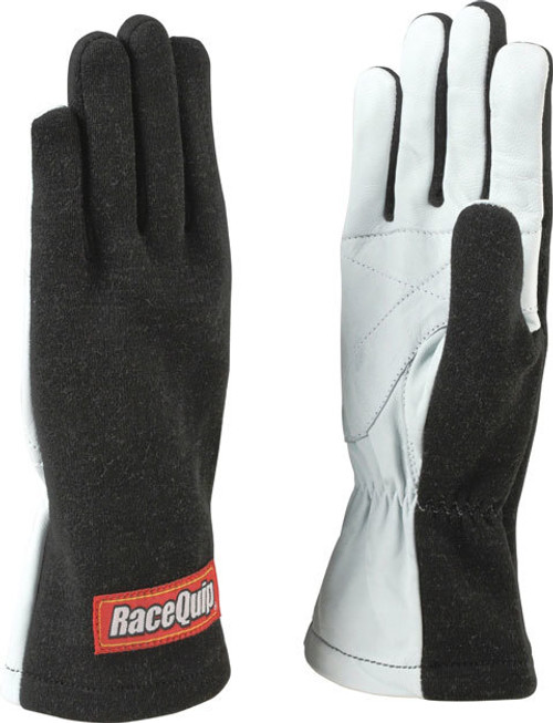 Driving Gloves - 350 Series - Single Layer - Nomex / Leather - Black / White - Medium - Pair