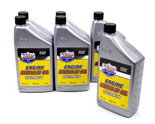 Motor Oil - Break-In - High Zinc - 20W50 - Conventional - 1 qt Bottle - Set of 6
