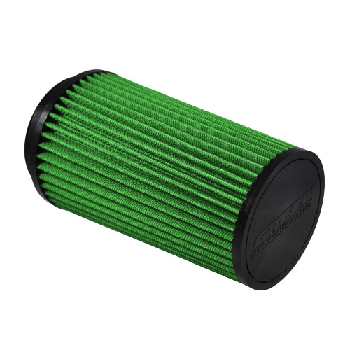 Air Filter Element - Clamp-On - Conical - 5.5 in Diameter Base - 4.75 in Diameter Top - 9 in Tall - 4 in Flange - Reusable Cotton - Green - Universal - Each