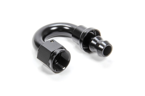 Fitting - Hose End - 180 Degree - 8 AN Hose Barb to 8 AN Female - Aluminum - Black Anodized - Each