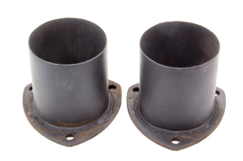Collector Reducer - 3-1/2 in Inlet to 3-1/2 in Outlet - 3-Bolt Flange - Steel - Black Paint - Pair