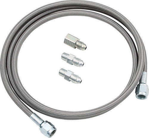 Gauge Line Kit - 4 AN - 4 ft Long - 4 AN Female to 4 AN Female - Fittings Included - PTFE - Braided Stainless - Mechanical Pressure Gauges - Kit Gauge Line Kit - 4 AN - 4 ft Long - 4 AN Female to 4 AN Female - Fittings Included - PTFE - Braided Stainless - Mechanical Pressure Gauges - Kit