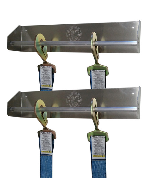 Tie Down Hanger - Wall Mount - 18 x 3.25 in - Aluminum - Natural - Pair Tie Down Hanger - Wall Mount - 18 x 3.25 in - Aluminum - Natural - Pair