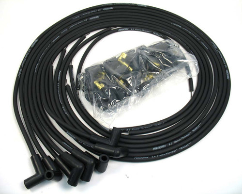 Spark Plug Wire Set - Magx2 - Spiral Core - 8 mm - Black - 90 Degree Plug Boots - HEI / Socket Style - Universal 8-Cylinder - Kit