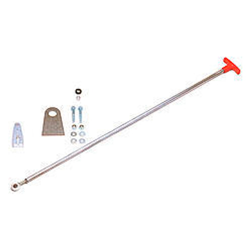 Battery Disconnect Linkage - Push / Pull - Requires Rotary Switch - 23 in T-Handled Rod - Bracket / Hardware Included - Aluminum - Natural - Kit