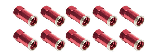 Nut - 3/8-16 in Thread - Long - Aluminum - Red Anodized - Quick Change Gear Covers - Set of 10