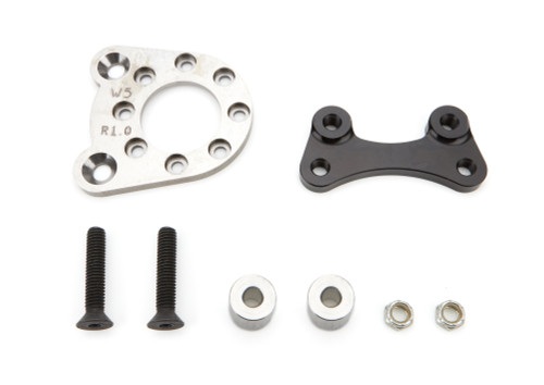 Brake Caliper Bracket - Rear - Bolt-On - 1.0 Degree Camber - 8-Bolt Flange - Aluminum / Steel - Natural / Black Anodized - Wide 5 - Tiger Bolt-On Snout - Kit
