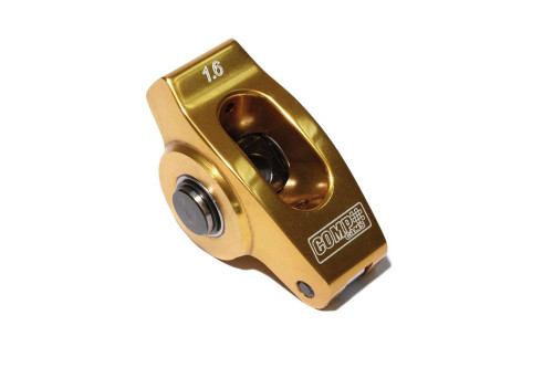 Rocker Arm - Ultra Gold ARC - 7/16 in Stud Mount - 1.60 Ratio - Full Roller - Aluminum - Gold Anodized - Small Block Chevy / GM V6 - Each