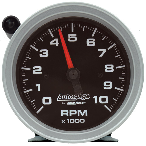 Tachometer - Auto Gage - 10000 RPM - Electric - Analog - 3-3/4 in Diameter - Pedestal Mount - Black Face - Each