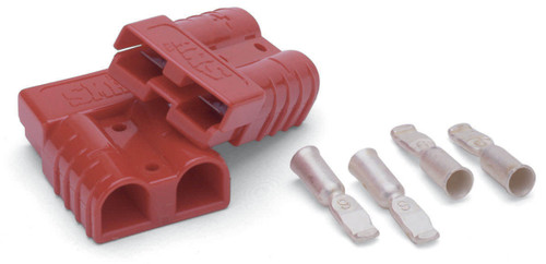 Battery Cable Connector - Quick Connect Plug - 175 amps - 2 Pin - 2-4 Gauge - Plastic - Red - Warn Power Cables - Kit
