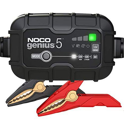 Battery Charger - Genius - AGM / Lithium-ion - 6 and 12V - 5 amps - Indicator Lights - Quick Connect Harness - Each