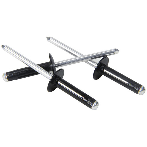 Rivet - Tri-Fold - 1/2 in Head - 3/16 in Mandrel - 1/16-3/8 in Grip Range - Aluminum - Black Paint - Set of 250