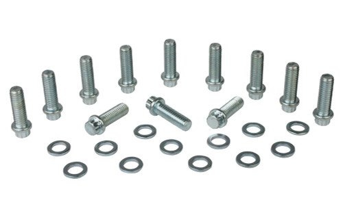 Intake Manifold Bolt Kit - 12 Point Head - Steel - Cadmium - Small Block Chevy / Mopar - Set of 12