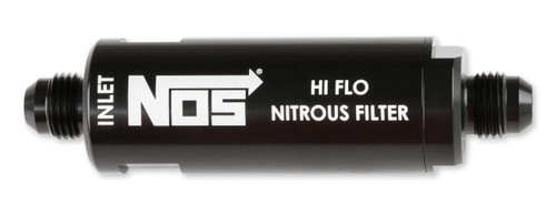 Nitrous Oxide Filter - Hi-Flo - In-Line - 140 Micron - Stainless Element - 6 AN Male Inlet - 6 AN Male Outlet - Aluminum - Black Anodized - Kit