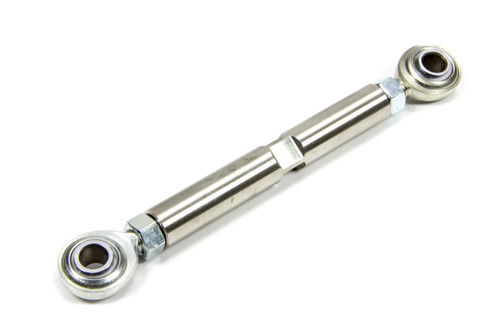 Adjustment Rod - 6.375 to 7.875 in Long - 3/8 in Mounting Hole - Chromoly Rod Ends - Stainless - Polished - Each