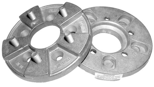 Wheel Adapter - 5 x 5.00 in Hub to 5 x 4.50 in Wheel - 1/2-20 in Stud Thread - 1 in Thick - Cast Aluminum - Pair Wheel Adapter - 5 x 5.00 in Hub to 5 x 4.50 in Wheel - 1/2-20 in Stud Thread - 1 in Thick - Cast Aluminum - Pair