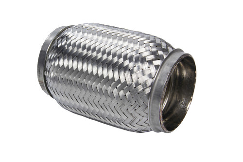 Exhaust Flex Pipe - Standard Flex - Weld-On - Flexible - 3 in Inlet - 3 in Outlet - 6 in Long - Stainless - Each