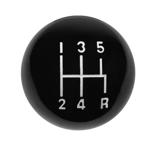 Shifter Knob - 3/8-16 in Thread - Plastic - Black - 5 Speed - Universal - Each