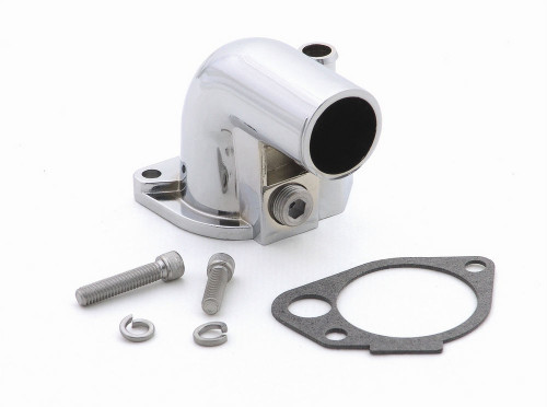 Water Neck - 90 Degree - 1-1/2 in ID Hose - Gasket - Hardware Included - Steel - Chrome - Small Block Ford - Kit