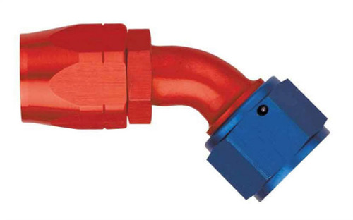 Fitting - Hose End - AQP/Startlite - 45 Degree - 20 AN Hose to 20 AN Female - Aluminum - Blue / Red Anodized - Each