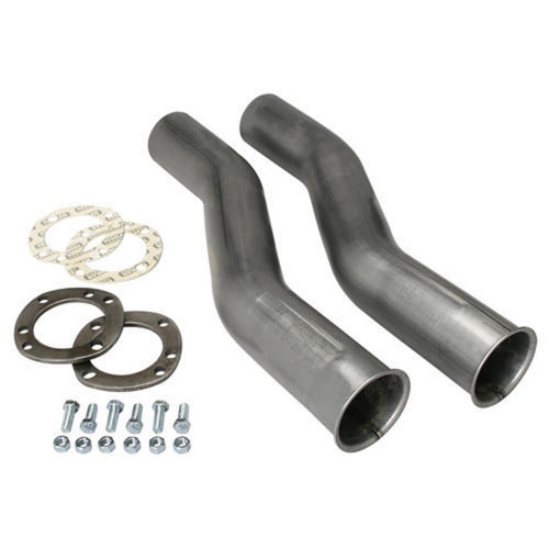 Collector Reducer Extension - X-Tension - Mandrel S-Bend - 3 in Uni-Fit Inlet to 2-1/4 in Outlet - Gaskets / Hardware - Steel - Natural - Pair