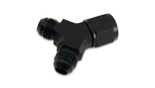 Fitting - Y Block - 10 AN Female Inlet - Dual 8 AN Male Outlets - Aluminum - Black Anodized - Each