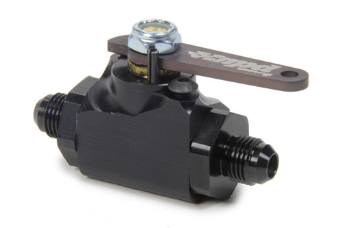 Shutoff Valve - Fuel Shutoff - In-Line - 6 AN Male Inlet - 6 AN Male Outlet - Aluminum - Black Anodized - Each