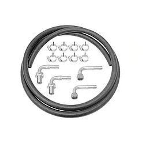 Heater Hose Kit - 90 Degree Bulkhead - 5/8 in OD Hose - Clamps / Fittings / Hose - Rubber / Steel - Black / Zinc Oxide - Kit
