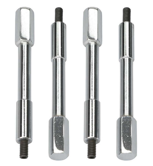 Valve Cover Fastener - Stud - 1/4-20 in Thread - 1.000 in Long - 4-1/4 in Tall Hex Head Nuts - Steel - Chrome - Set of 4