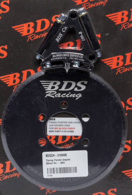 Degree Wheel - 7 in Diameter - Timing Pointer - Aluminum - Black Anodized - Big Block Chevy - Each