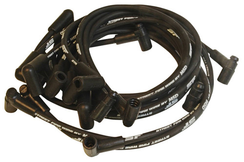 Spark Plug Wire Set - Street Fire - Spiral Core - 8 mm - Black - Factory Style Boots / Terminals - Small Block Chevy - Kit