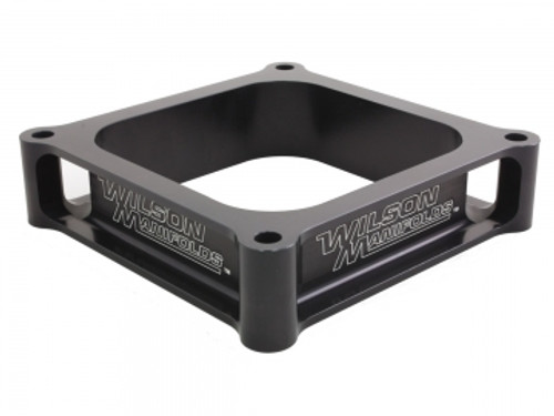 Carburetor Spacer - Lightweight - 2 in Thick - Open - Dominator Flange - Aluminum - Black Anodized - Each