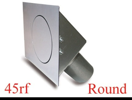 Fuel Door - 3-1/2 in Round Door - 45 Degree Filler Spout - Flat Surface - Steel - Natural - Left Hinge - Universal - Each