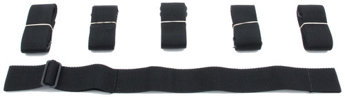 Window Net Installation Kit - Strap-On - Adjustable 8 in to 18 in - 1-1/2 in Wide Straps - Nylon - Set of 6