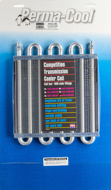 Fluid Cooler - 0.75 x 10 x 12.5 in - Tube Type - 6 AN Male Inlet / Outlet - Aluminum - Natural - Transmission - Each Fluid Cooler - 0.75 x 10 x 12.5 in - Tube Type - 6 AN Male Inlet / Outlet - Aluminum - Natural - Transmission - Each