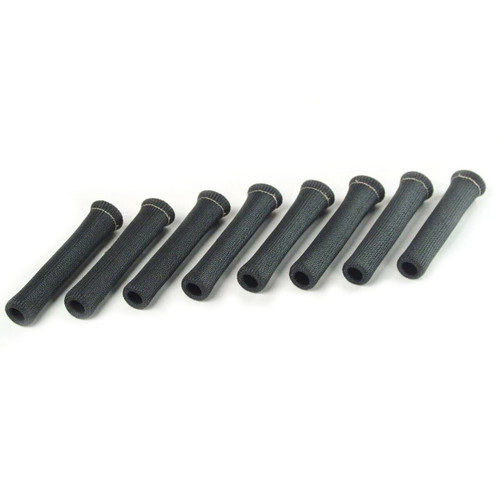 Spark Plug Boot Sleeve - Protect-A-Boot - 6 in Long - Braided Fiberglass - Black - Set of 8