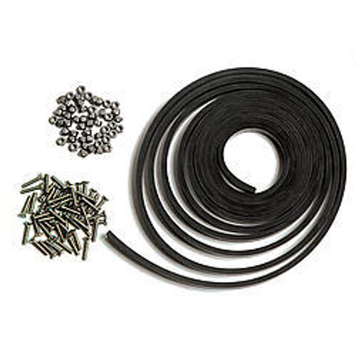 Windshield Installation Kit - 15 ft 1/4 in Thick Rubber Seal - 50 Stainless Counter Allen Screws / Lock Nuts - Universal - Kit Windshield Installation Kit - 15 ft 1/4 in Thick Rubber Seal - 50 Stainless Counter Allen Screws / Lock Nuts - Universal - Kit