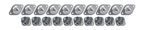 Quick Turn Fastener - Self Ejecting - Flush Head - Slotted - 7/16 x 0.500 in Body - Aluminum - Clear Anodized - Set of 10