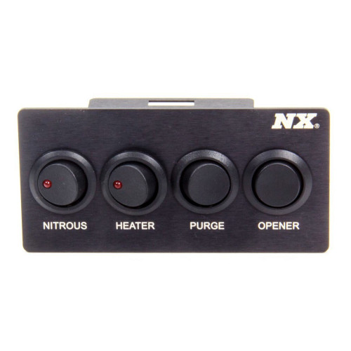 Switch Panel - Dash Mount - 2 Rockers / 1 Momentary Rocker / 1 2-Way Momentary Rocker - Indicator Lights - Black Anodized - Ford Mustang 1987-93 - Kit