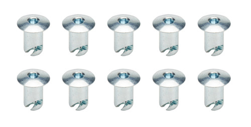 Quick Turn Fastener - Oval Head - Hex Drive - 7/16 x 0.550 in Body - Steel - Zinc Oxide - Set of 10