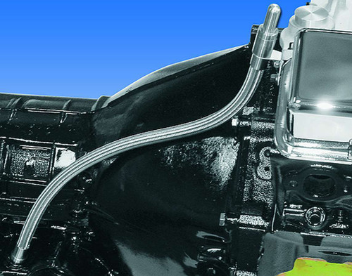 Transmission Dipstick - Transmission Mount - Flexible - Braided Stainless - Aluminum - Natural - Powerglide - Each