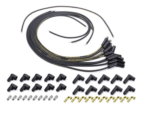 Spark Plug Wire Set - Mag-Tune - Spiral Core - 8.0 mm - Black - 135 Degree Plug Boots - HEI / Socket Style - Universal 8-Cylinder - Kit