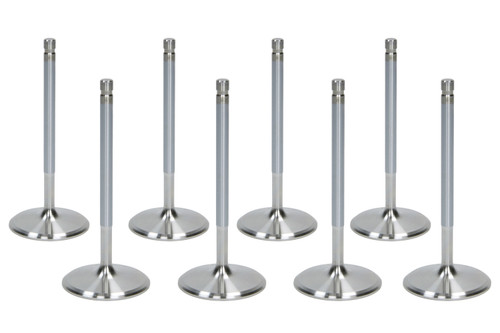 Exhaust Valve - 1.600 in Head - 8 mm Valve Stem - 5.030 in Long - Stainless - Small Block Chevy / Ford - Set of 8