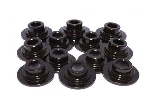 Valve Spring Retainer - 7 Degree - 1.060 in / 0.690 in OD Steps - 1.437-1.500 in Dual Spring - Chromoly - Black Oxide - Set of 12