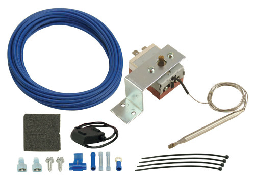 Fan Controller - Mechanical - Adjustable - 32-240 Degree F Activation Range - Radiator Hose Temperature Sensor - Harness - 25 amps Relay - Kit