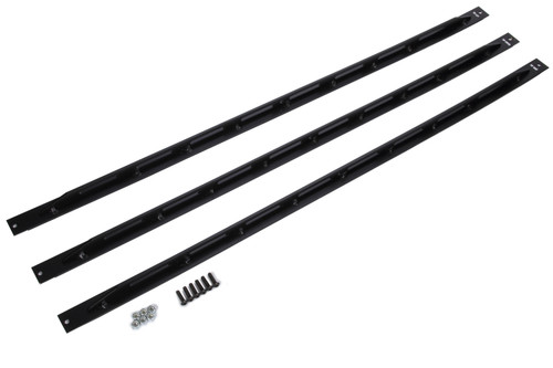Window Brace Kit - Windshield - Predrilled - Foam Padded - Slotted Support Flange - Aluminum - Black Powder Coat - Short Track Truck - Kit